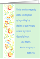 In Remembrance of the Loss of Your Daughter - Bible Verse Isaiah 54:10 card