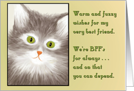 Warm and Fuzzy Birthday Wishes for My Very Best Friend card
