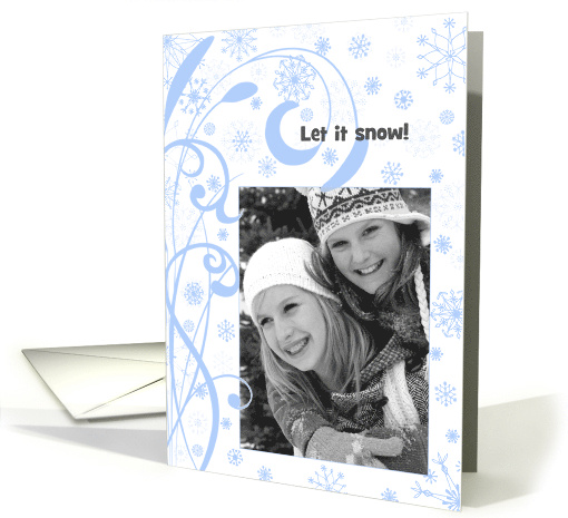 Merry Christmas Winter Snowflakes Photo card (856224)