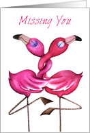 Missing You Friend - Entwined Flamingos - Crimson Kisses Range card