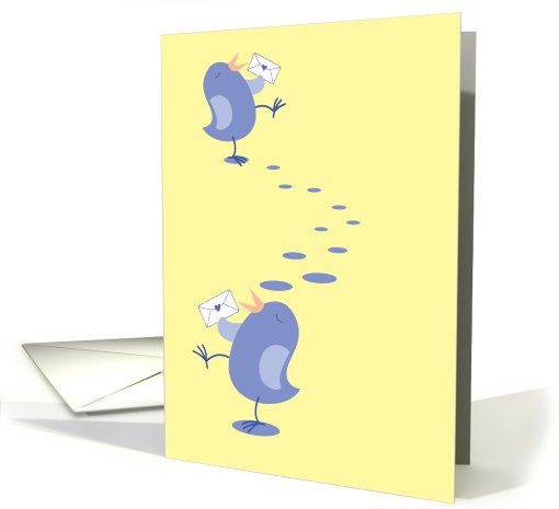Walking tweeter bird with cute little envelope card (820109)