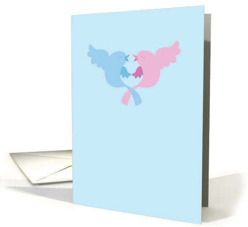 Together anything is possible - Duelling pink and blue birds card