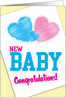 NEW BABY Congratulations! love hearts card