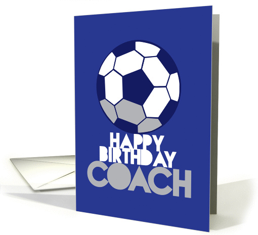 Happy Birthday Coach soccer ball card (844966)