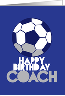 Happy Birthday Coach soccer ball card