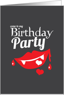 Come to my Birthday party vampire smile card