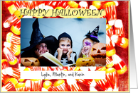 Holiday, Happy Halloween, photo card, candy corn collage card