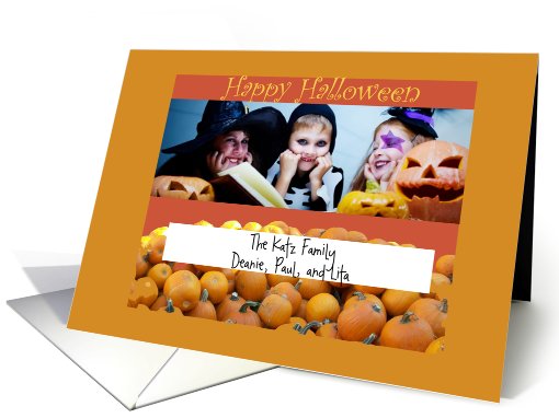 Holiday, happy Halloween, photo card, pumpkins patch card (866880)