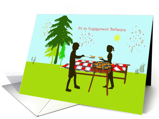 engagement Barbeque, silhouette couple, hot dog hamberger,... (925422)