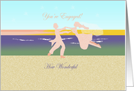 You’re engaged, congratulations to newly engaged couple, seaside card