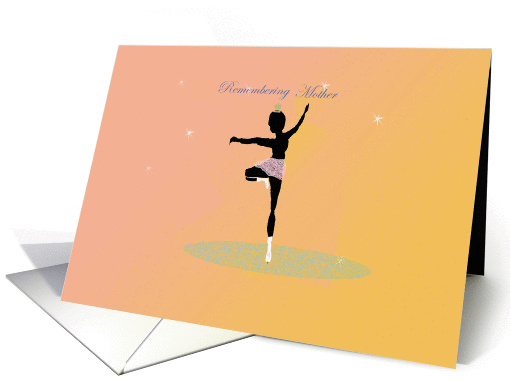 Remembering Mother, memorial for mother, ice skating silhouette card