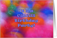 Circus Balloon Birthday Party Invitation Kids Children Invite Boy Girl card