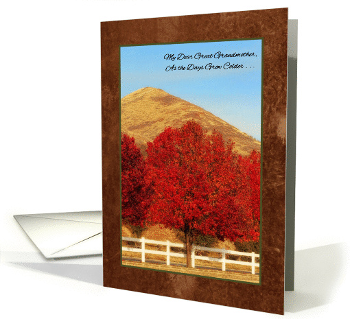 Autumn Greetings Thinking of You Great Grandmother Warms My Heart card