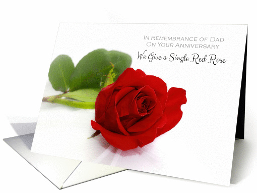 Anniversary Remembrance of Dad With Single Red Rose card (1122282)