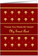 Luxury Thank You Aunt Vintage Red And Gold Colored Damask card