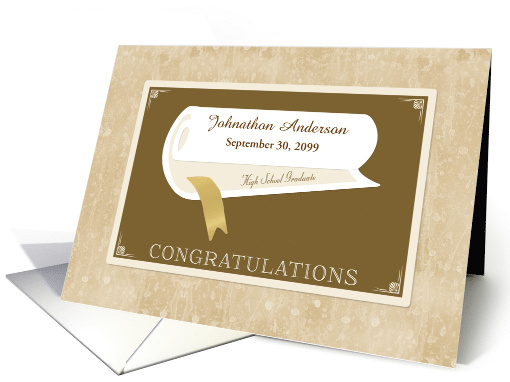 Personalized High School Graduation Congratulations with Diploma card