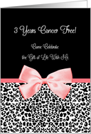 Breast Cancer 3 Year Survivor Party Invitation Girly Pink Ribbon card