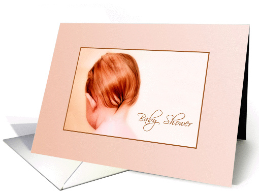 Baby Shower Invitation - Precious Peach Colored Baby In Bath card