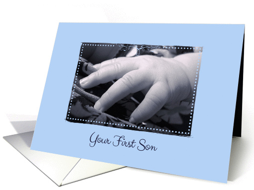 First Son Congratulations With Baby Hands Photograph card (828962)