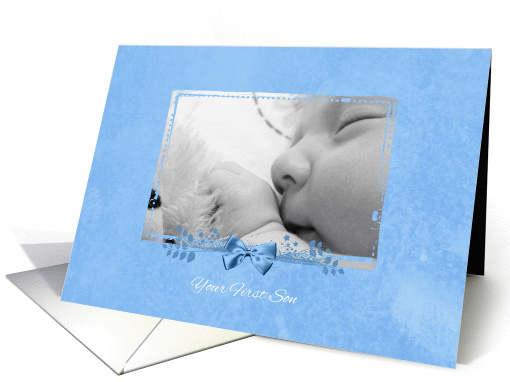 First Son Newborn Congratulations Blue Ribbon card (837435)