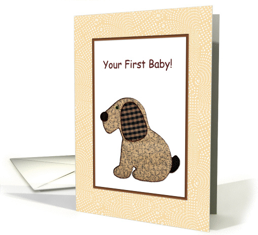 Congratulations - First Baby - Gingham Dog card (842895)