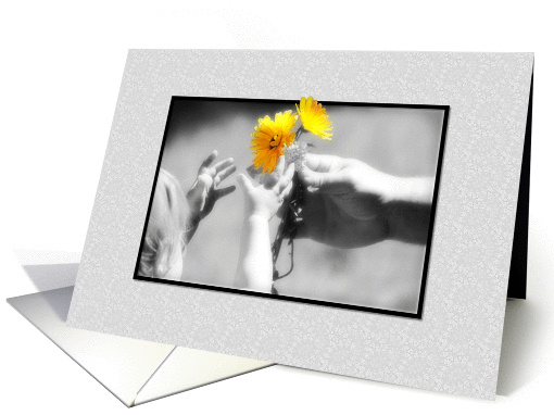 Little Girl - Bouquet of Flowers - Blank card (844586)