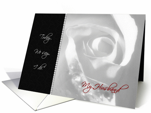 To My Husband On Our Wedding Day - White Bridal Rose card (855996)