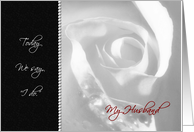 To My Husband On Our Wedding Day - White Bridal Rose card