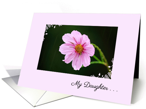 Thinking of You Estranged Daughter Pink Cosmos In The Rain card