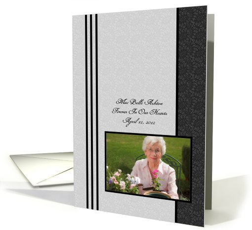 Personalized Photo Memorial Invitation - Elegant Black... (859126)