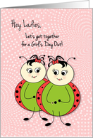 Cute Little Ladybugs Let’s Get Together For A Girl’s Day Out card