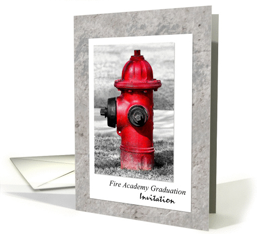 Fire Academy Graduation Invitation Red Fire Hydrant card (920307)