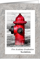 Fire Academy Graduation Invitation Red Fire Hydrant card