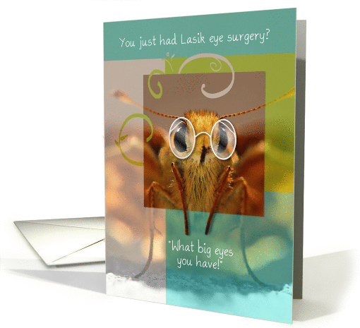 Get Well Soon On Your Lasik Eye Surgery, Bug Eyed Butterfly card