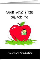Congratulations Preschool Graduation Little Bug In An Apple card