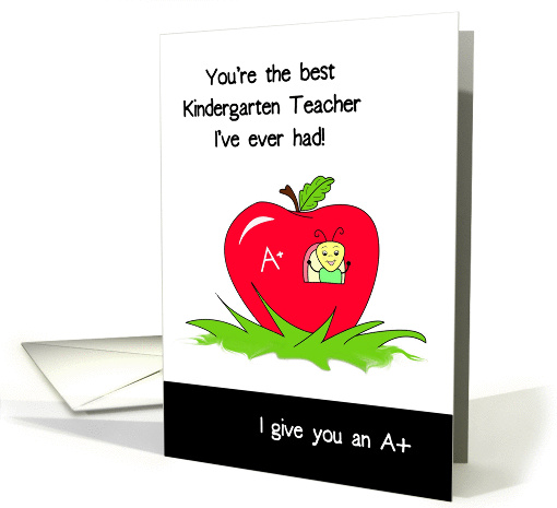 Kindergarten Teacher Appreciation, Best Teacher, Bug In An Apple card