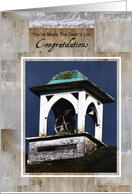 Congratualations Dean’s List, Old School House Bell card