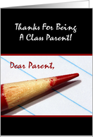 Dear Parent, Thanks For Your Help In Class, Red Colored Pencil card