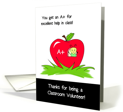 Thanks For Being A Classroom Volunteer, Bug In Apple House card