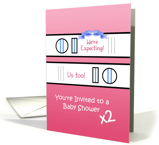 Double Baby Shower Invitation, Two Positive Pregnancy Tests card