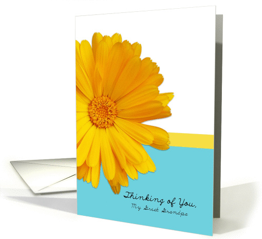 Thinking of You Great Grandpa, Trendy Summer Blue,Yellow, Daisy card