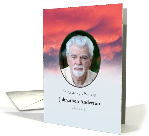 In Loving Memory Memorial Photo Card Invitation, Sunset... (942515)