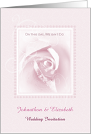 Romantic Pink Bridal Rose Customizable Wedding Invitation card