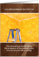 Renovations Complete Housewarming Party Invitation Painter’s Ladder card