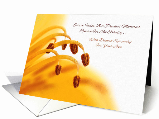 Sympathy Precious Memories Yellow Lily Flower card (989533)