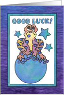 Blue Moon Baby frog (good luck) card