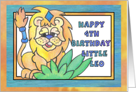 Little Leo, Happy 4th Birthday card