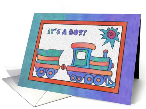 Blue Toy Train, It's a boy! card (809325)