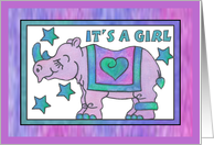 Rhino Baby Pink, It’s a Girl! card