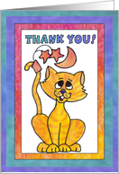 Yellow Moon Cat,Thank You card